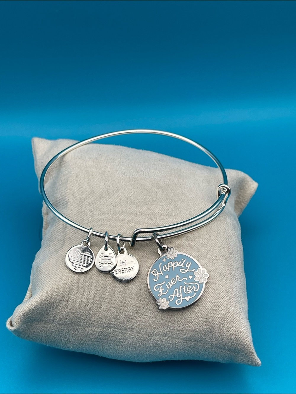 Alex and Ani Silver Tone 'Happily Ever After' Charm Bangle